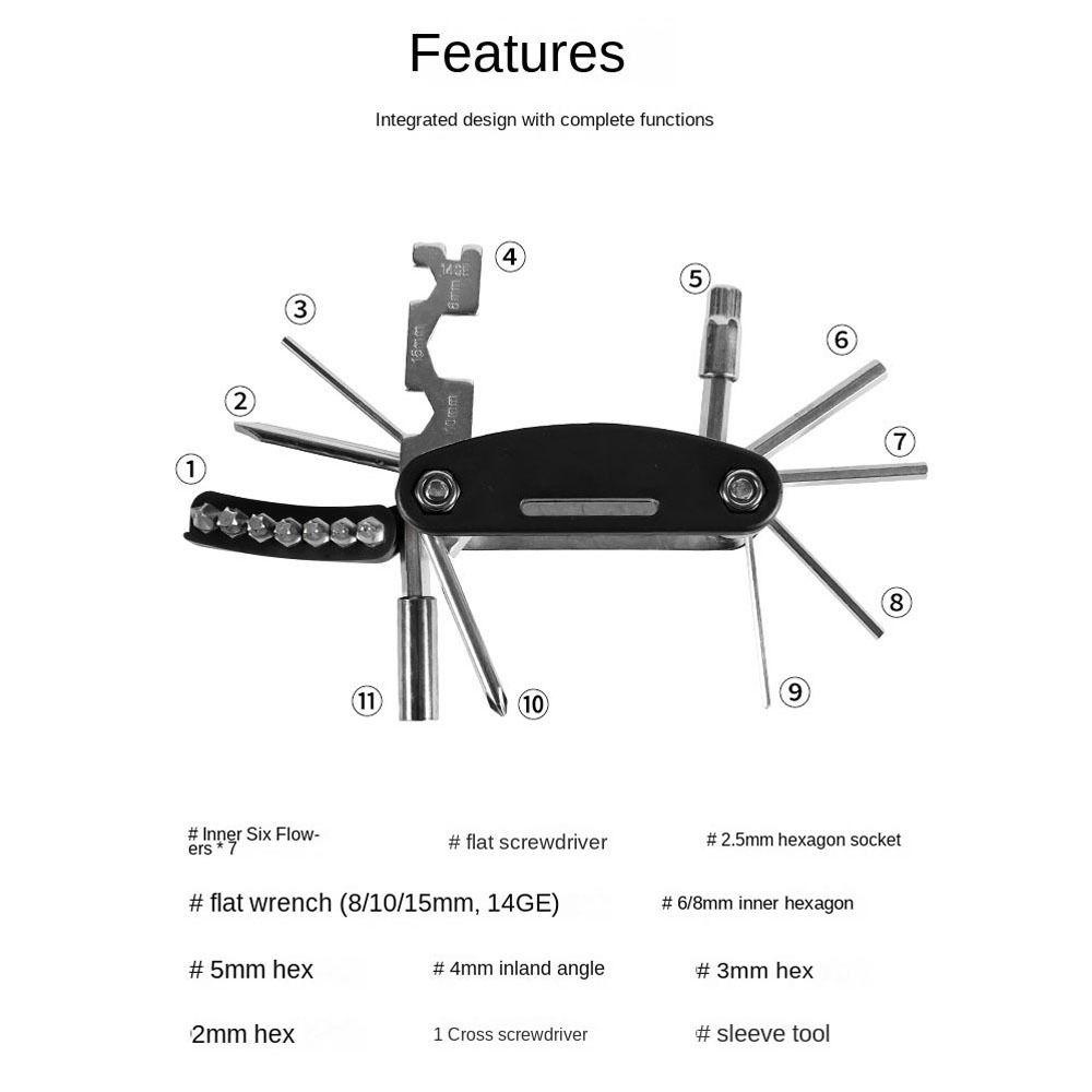Lanfy Sepeda Alat Multi Fungsi Aksesoris Sepeda Lipat Repair Tools Obeng Hexagonal