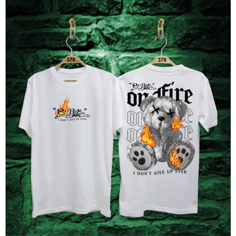 Baju kaos beruang / Kaos pria lengan pendek beruang cat / baju kaos beruang onfire / kaos cotton