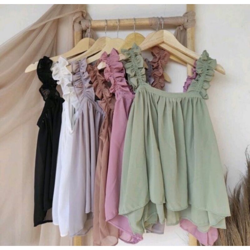 Jual TANKTOP ANAK 2 LAYER CERUTY BABY DOLL OOTD ANAK PEREMPUAN TANGTOP