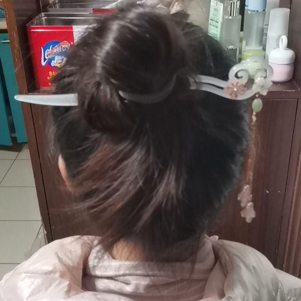 Needway Tusuk Rambut Bunga Elegan Klasik Vintage Hanfu Disk Hair Cheongsam Rumbai Untuk Pria Wanita Gaya Cina Garpu Rambut