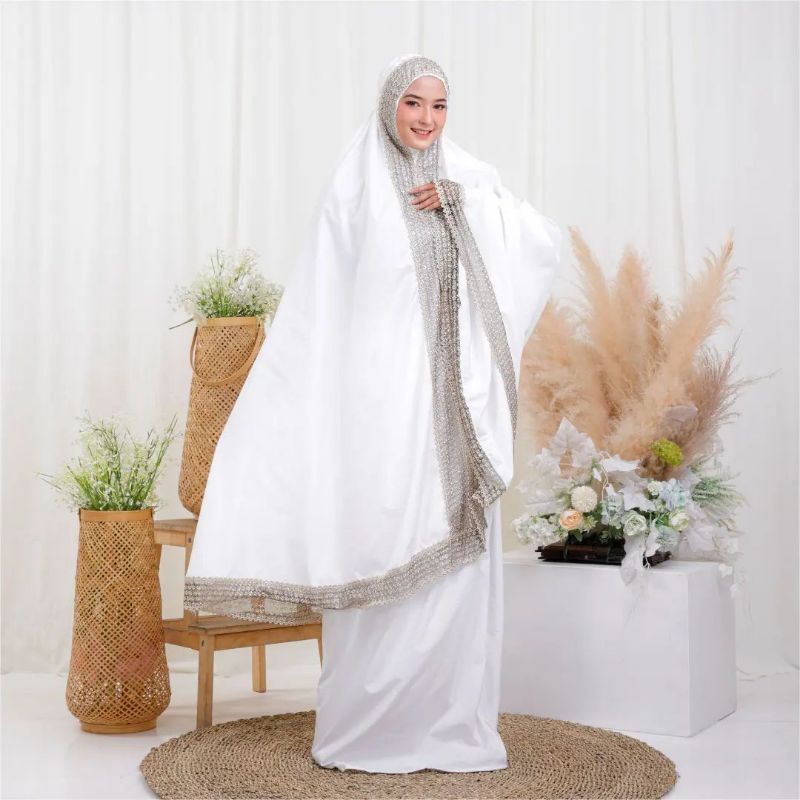 MUKENA DEWASA ZEANATA PUTIH - MUKENA HESTI