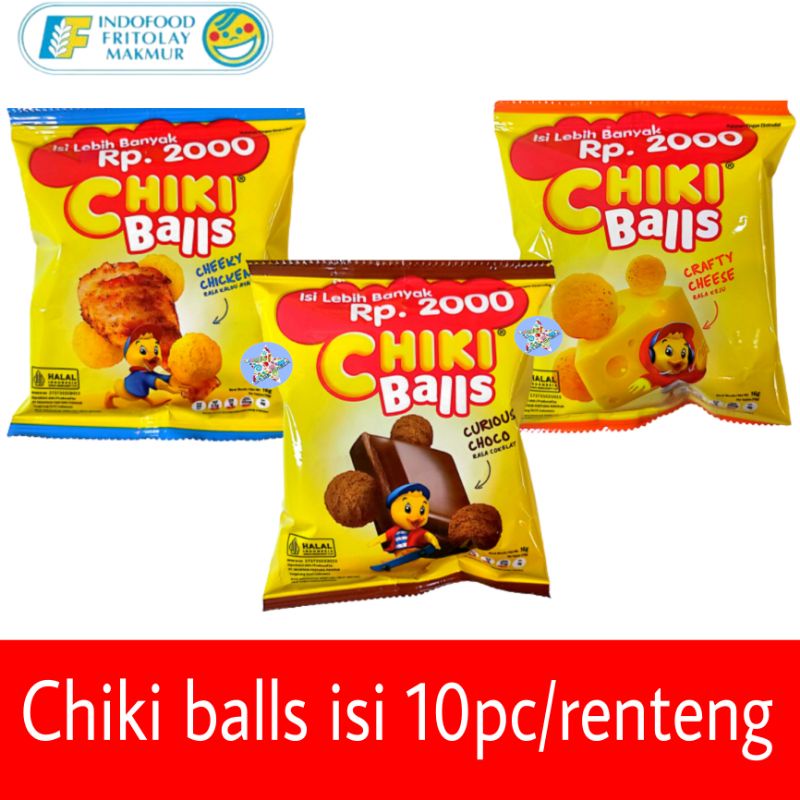 

Chiki balls coklat/keju/ayam 10 bj/renteng