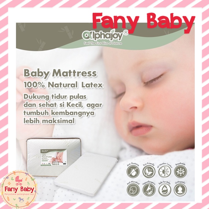 ALPHAJOY CRIB MATTRESS 100% NATURAL LATEX (120X70X6CM) WITH MILD COVER