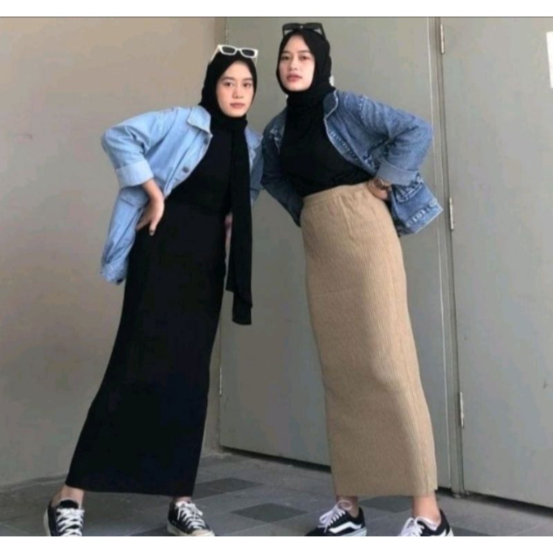 DC_Rok Rajut Span /Rok Knit Premium/Rok Rajut Panjang Knit skirt