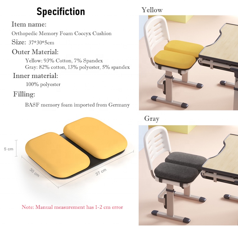 Triple W Bantal Duduk Alas Kursi Kerja Kantor MemoryFoam Adjustable