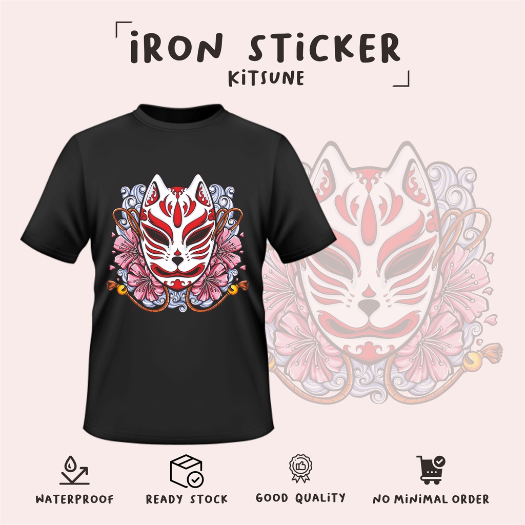 

sablon baju setrika/tema KITSUNE/murah/cetak sablon dtf/stiker baju
