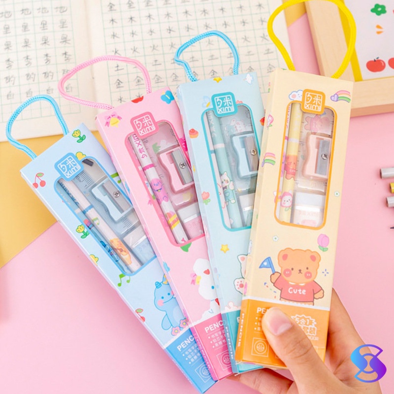 

BTS pensil set/SET ALAT TULIS SEKOLAH 5 in 1 KARAKTER LUCU-Suning Mall