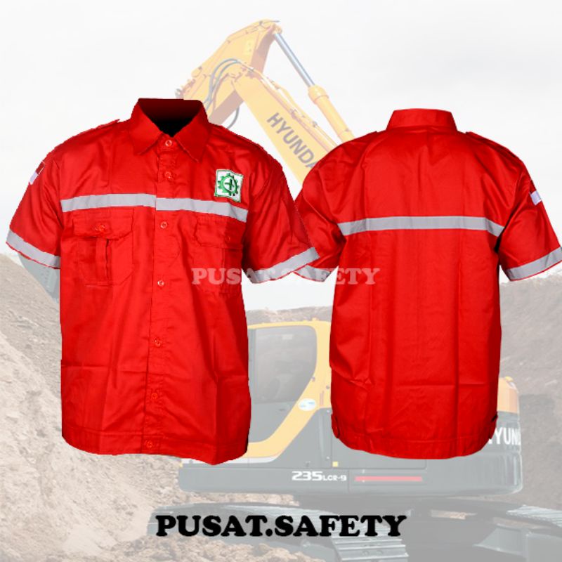 baju wearpack bengkel tukang las COD/ baju proyek atasan Gratis bendera dan safety