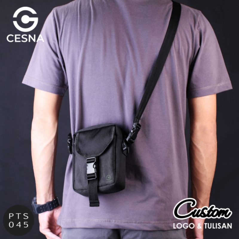 Tas Selempang Mini Bisa Tas Ikat Pinggang Pria Dapat Custom Logo Tas Hp Handphone Smartphone Tas Wan