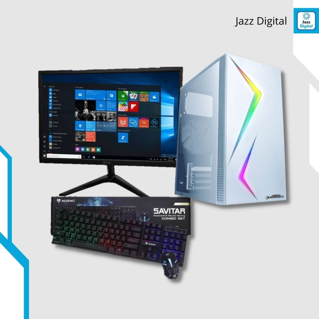 pc gaming ryzen 5 5600g ram 8gb led 24in komputer fullset cpu rakitan