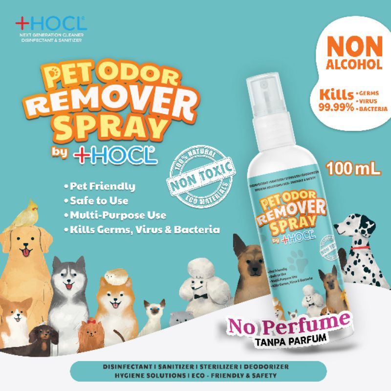 +HOCL Pet Odor Remover Spray 100 mL penghilang bau hewan peliharaan