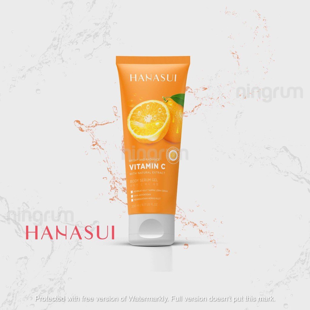 Ningrum - HANASUI Body Serum Gel 200mL | Aloe Vera Vit C Sakura | Perawatan Tubuh Gel Serum Original BPOM - 5016