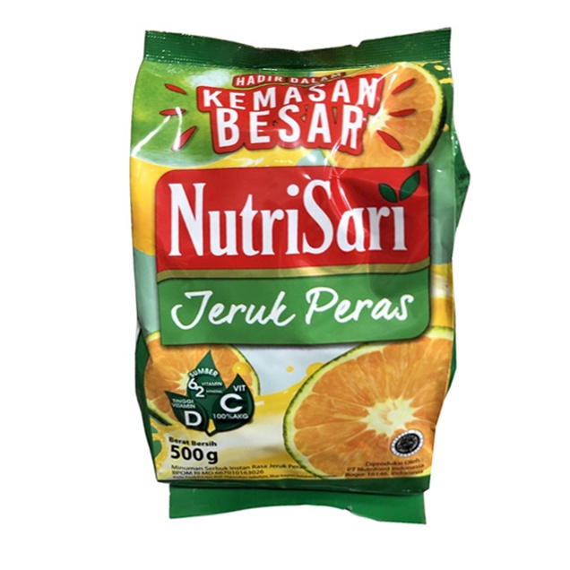 Nutrisari Jeruk Peras 500gr Nutri Sari Orange Kemasan Besar Minuman Serbuk Instan Rasa Jeruk Peras Bubuk Powder 500 gram