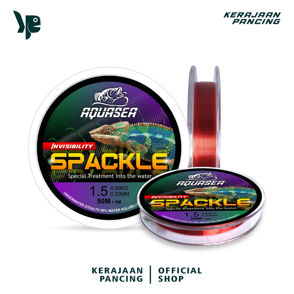 KERAJAAN PANCING - Senar Pancing Spackle 50Meter Merah Nilon Senar Set Peralatan Pancing Bahan Nilon