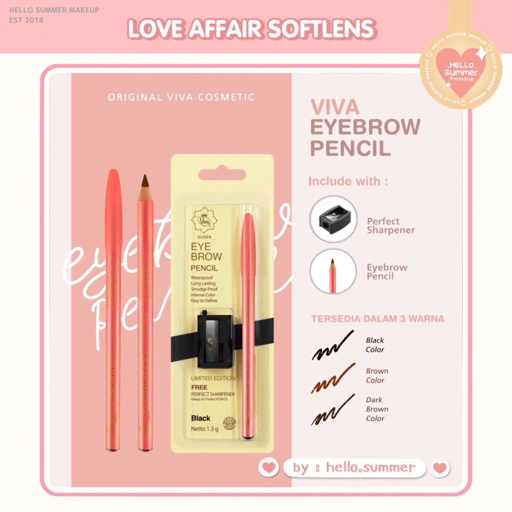 VIVA Queen ORIGINAL BPOM Eyebrow Pencil Pensil Alis Free Rautan LIMITED EDITION 1.3gr