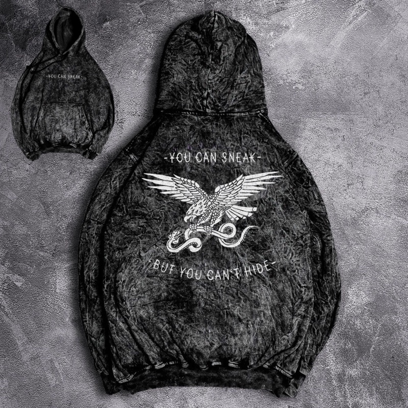 JAKET HOODIE SANDWASH PRIA MOTIF YOU CAN SNEAK HOODIE WASHED PRIA MOTIF TERBARU