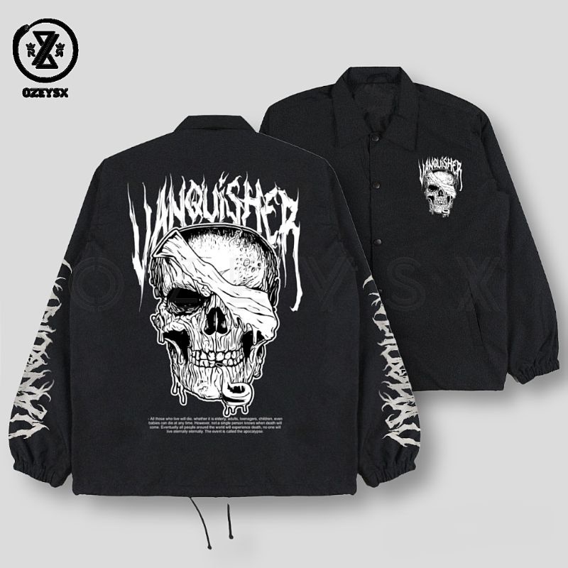 Coach Jaket Metal White Skull Limited Edition Original Dewasa Pria Wanita / Jaket Coach Parasut Tengkorak Unisex Waterproof Terbaru