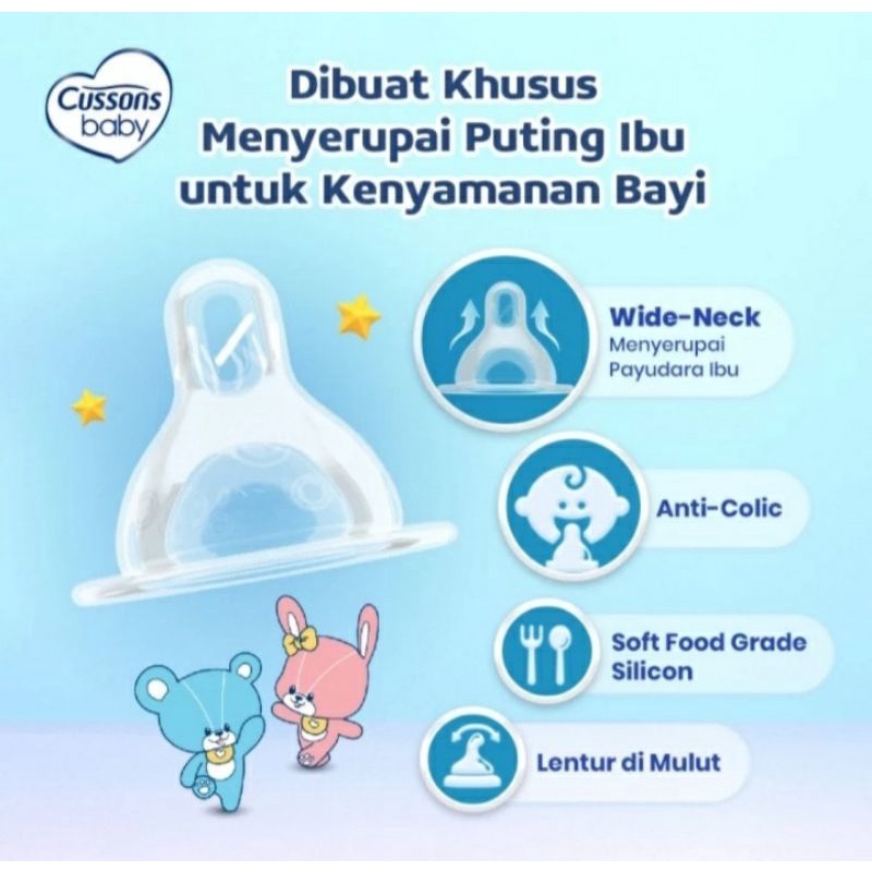 Cussons Baby Nipple Silicone Anti Colic L isi 2 pcs dot bayi cusson