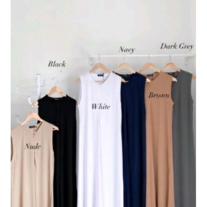 Dress Wanita / Inner Panjang Tanpa Lengan / Terusan Baju Wanit/ Inner Jersey