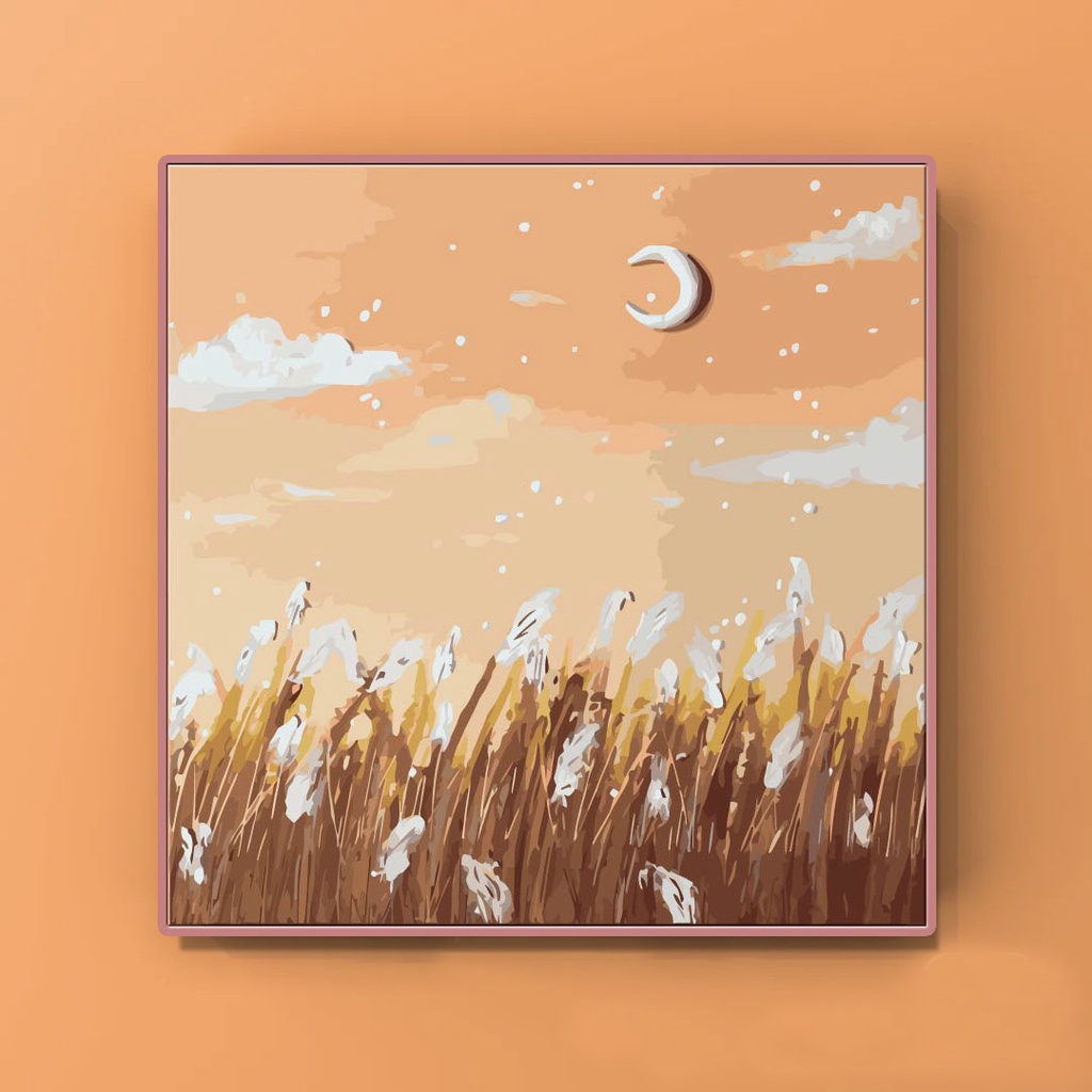 

【40x40】tanpa bingkai kit lukisan diy Rumput ladangCANVAS PAINTDigital Oil Paintinglukisan kanvasdiy paint