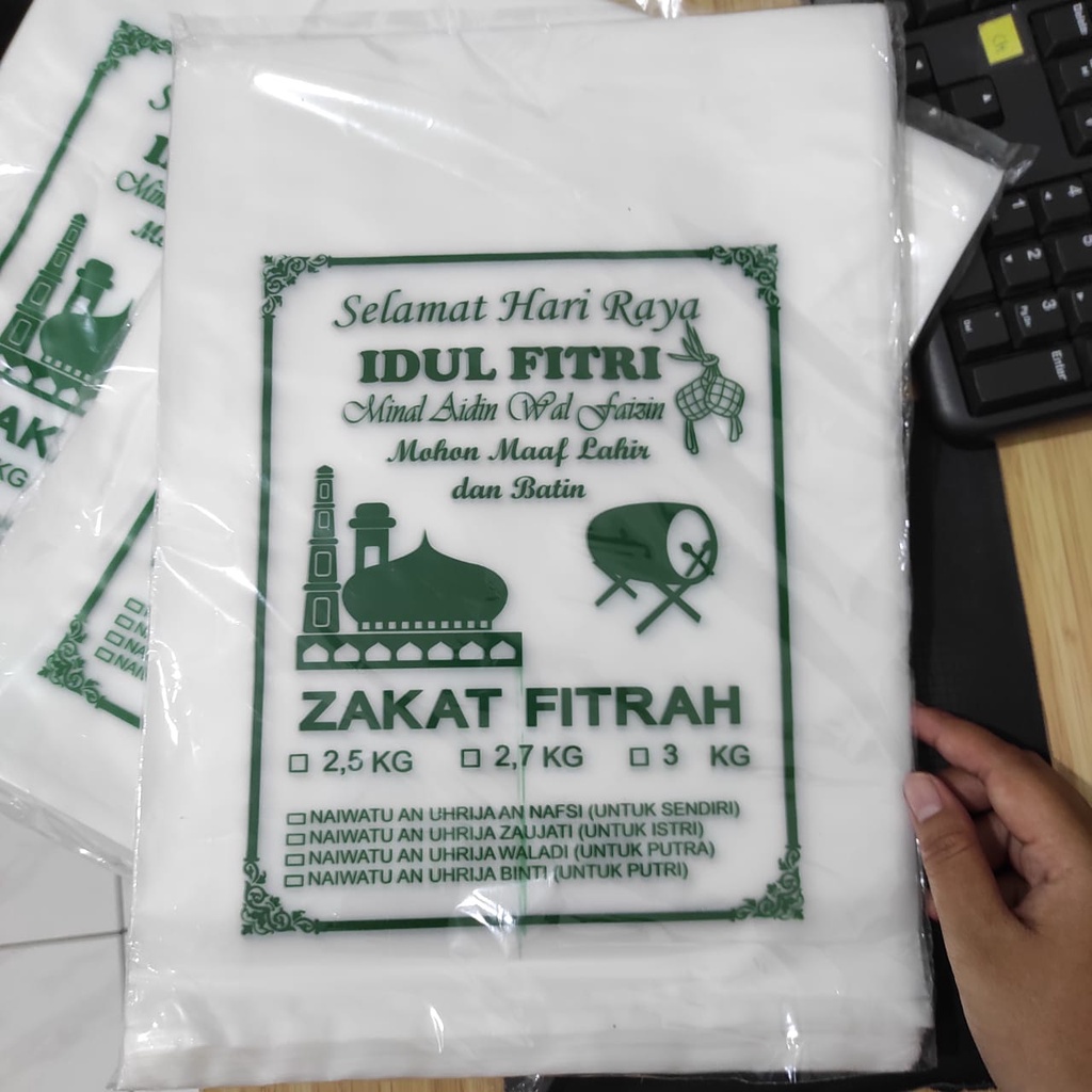 

1 Pack 100 plastik beras zakat