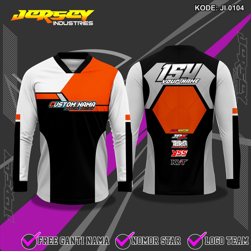 Jersey Atasan Racing Balap Desain Simple, Baju Jersey Team Balap Lengan Panjang, Bisa Order Lengan P