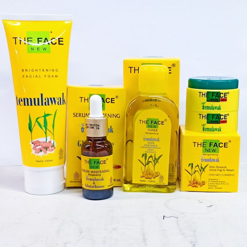 Paket Cream Temulawak The Face Series 5in1 - Cream Serum Toner &amp; Facial Foam