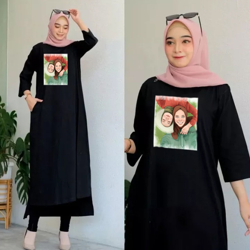 LONG TUNIK HIJAB COLABORATION TUNIK WANITA TERBARU LT 5