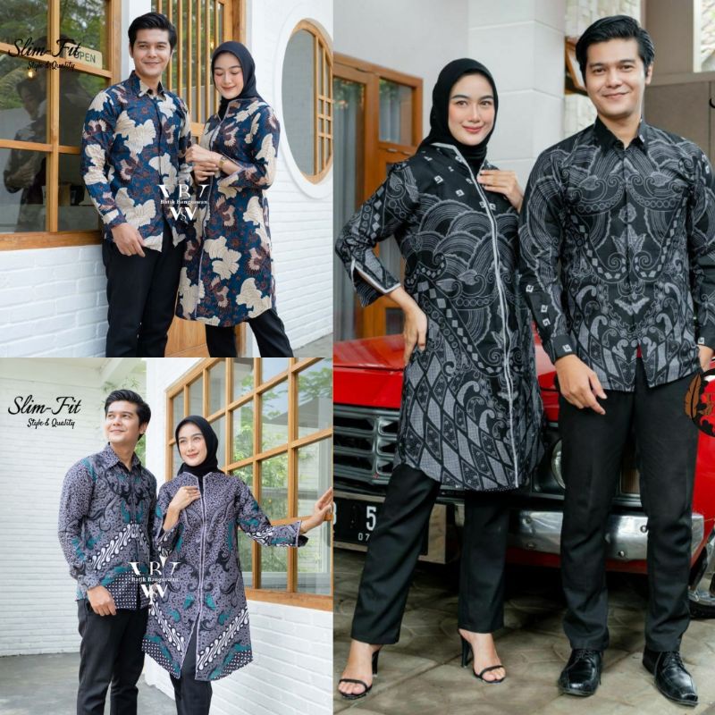 Maura Couple - Sania Ruffle Batik Couple Ori Ndoro Jowi Garansi Termurah Shopee - BATIK MODERN SOLO