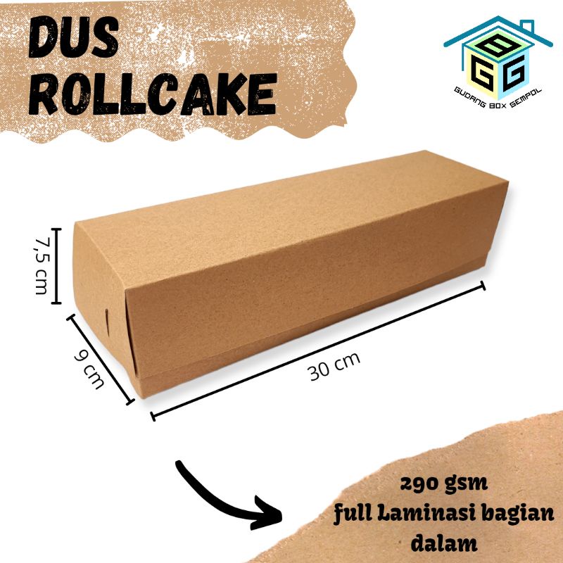 

Kardus / Dus / Box / Kardus Tempat Kue Roti Roll Cake Bolu Gulung Donat Bomboloni (30x9x7,5)