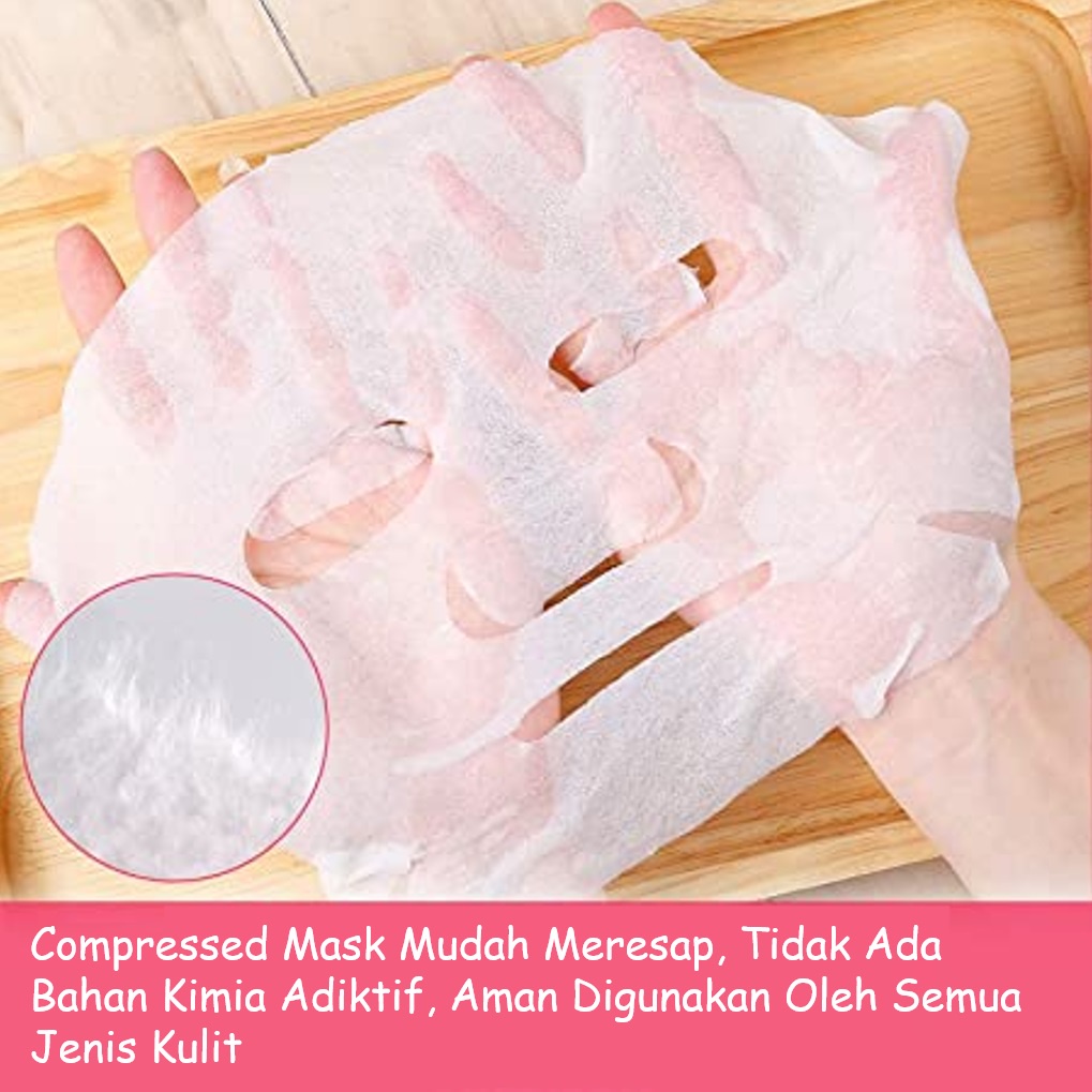 (NEW) 5 PCS COMPRESSED FACIAL MASK TERMURAH !!! Masker Wajah Tablet Masker Permen Compressed Facial Sheet Mask / Masker Wajah Pemutih dan Glowing Masker Muka DIY Masker Wajah Organik Korea Murah Skincare Alami Pria Wanita Anak Sekolah