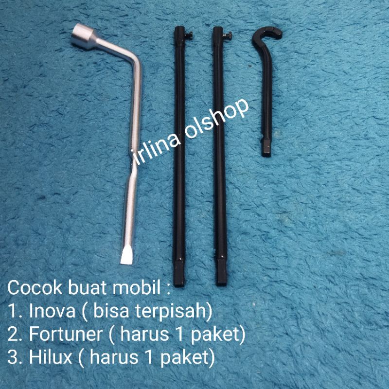 Kunci Roda 21 &amp; putaran/handle pemutar dongkrak &amp; pelepas ban serep mobil inova, fortuner &amp; hilux