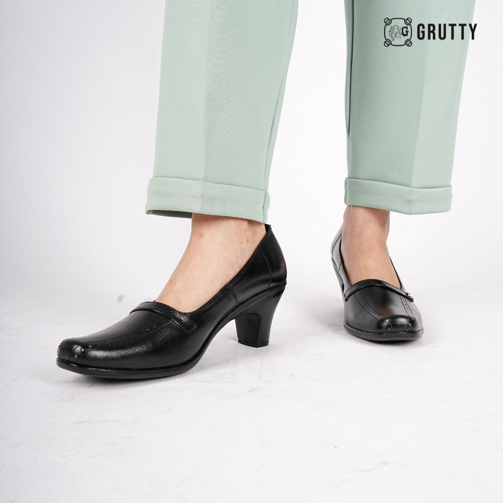 Sepatu wanita kantor sepatu pantofel wanita kerja sepatu kantor wanita Grutty AX605 Hitam