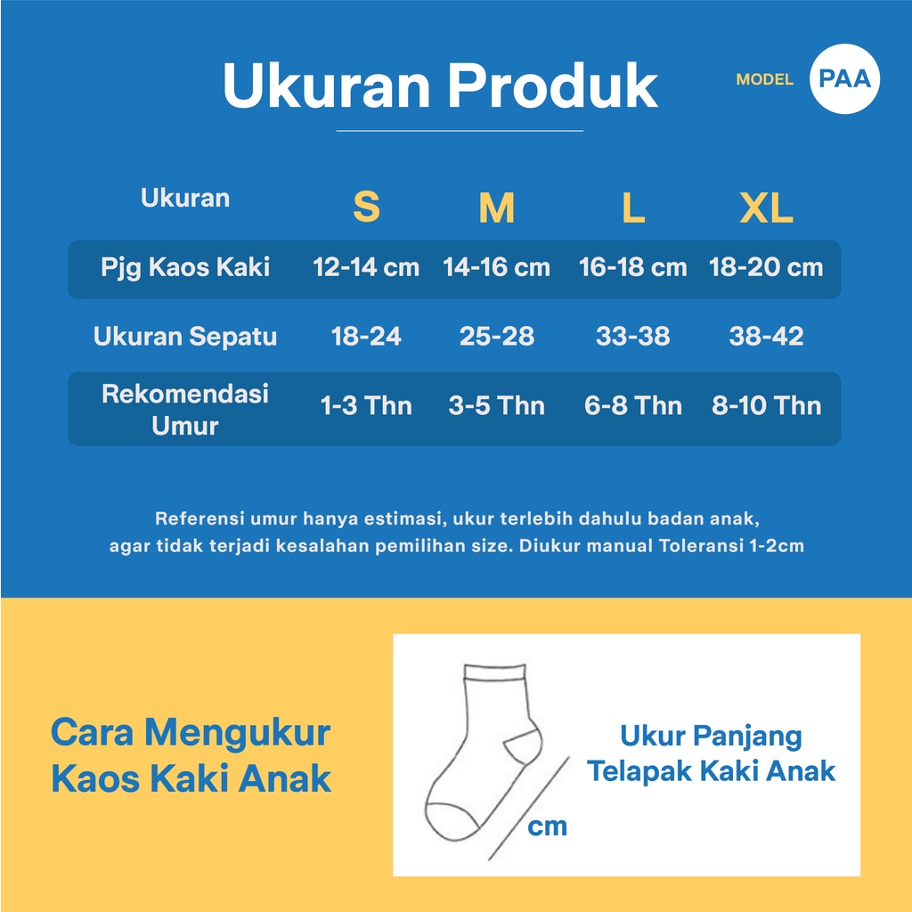 LAPAGO - Kaos Kaki Anak Bayi Laki Laki Perempuan Kid Socks Usia 1- 8 Tahun Type PAA