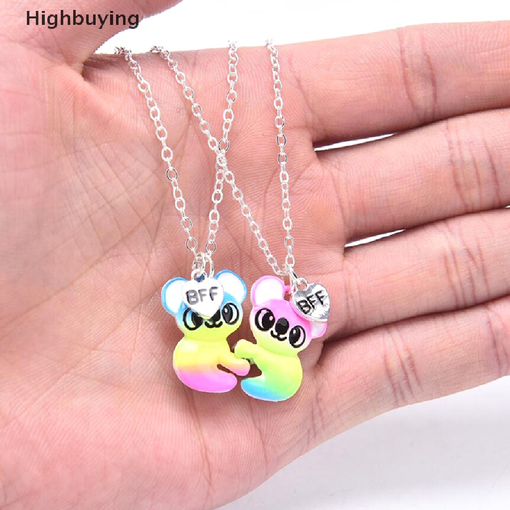 Hbid 1pasang Lucu Colorful Raccoon Pendant Best Friend Kalung Persahabatan Perhiasan Hadiah Glory