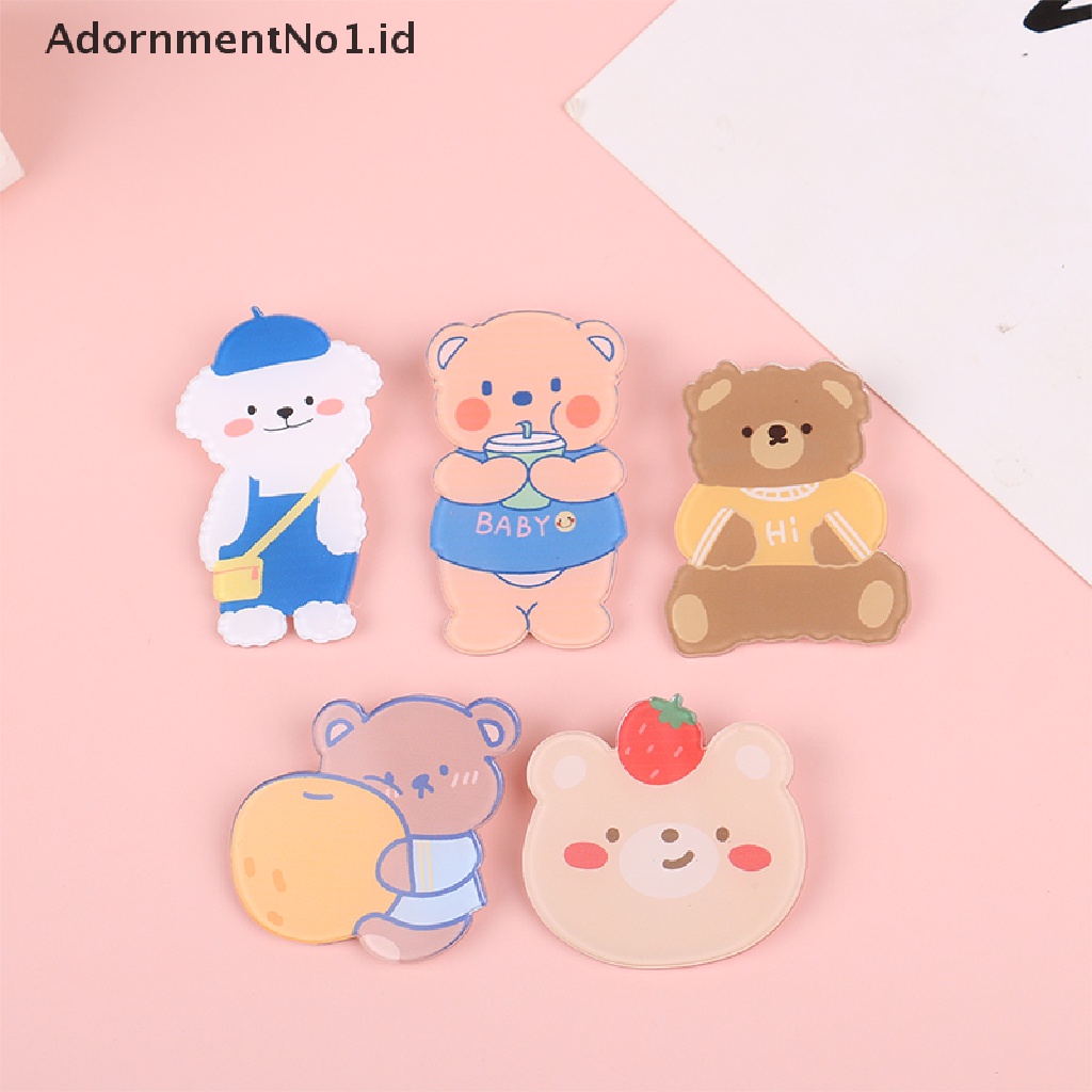 [AdornmentNo1] 5pcs Kawaii Japanese-style Acrylic Bros Anak Mahasiswa Bros Unisex Kerah Tas Liontin Lencana Pin Dekorasi Aksesoris Bros Perhiasan Hadiah Warna Acak [ID]