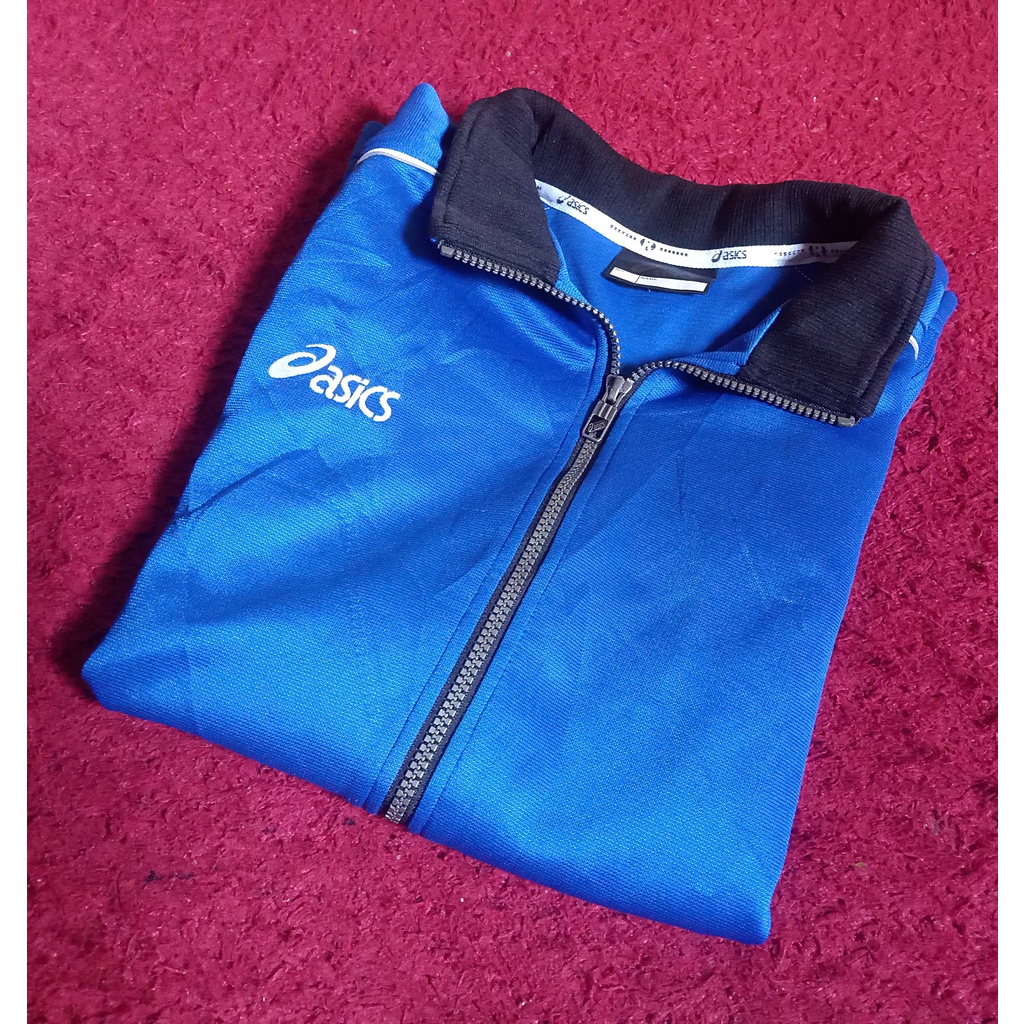 Jacket Tracktop Asics Biru Bekas / Preloved / Second Size XL