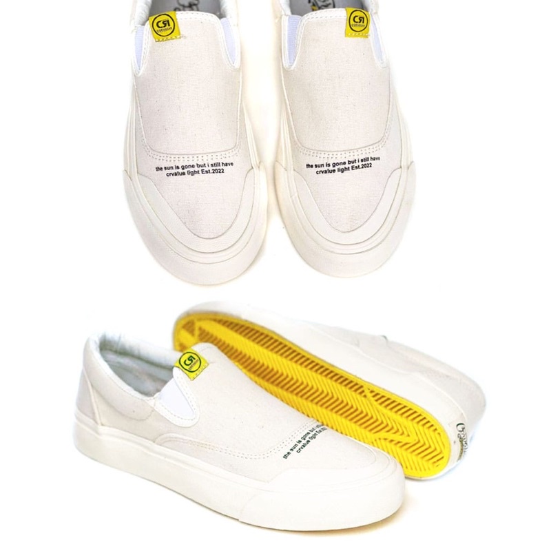 SEPATU CORVALUE - SLIP ON NICOSIA FULL WHITE ORIGINAL