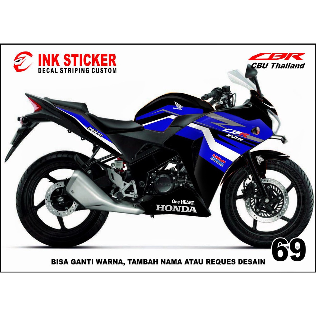 Sticker Decal CBR THAILAND, CBR CBU 150R / 250R 69 fullbody