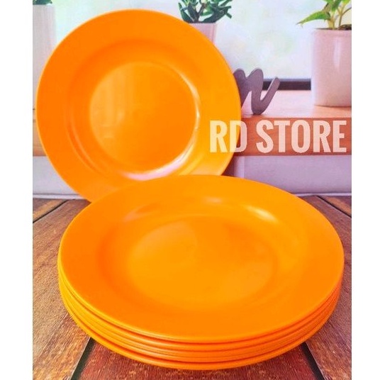 promo 6.pcs piring makan cekung polos semie melamine mika