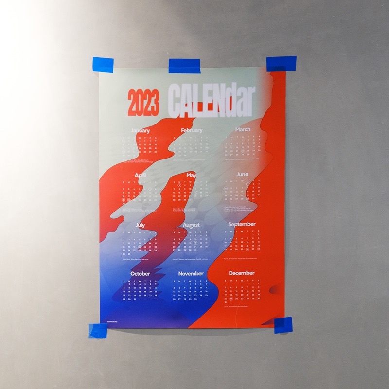 Kalender 2023/ Poster Kalender A1 A3+/kalender Dinding Aesthetic