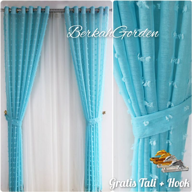 Gorden Jendela Minimalis Bahan Vitrase Ruby Import Model Smokring