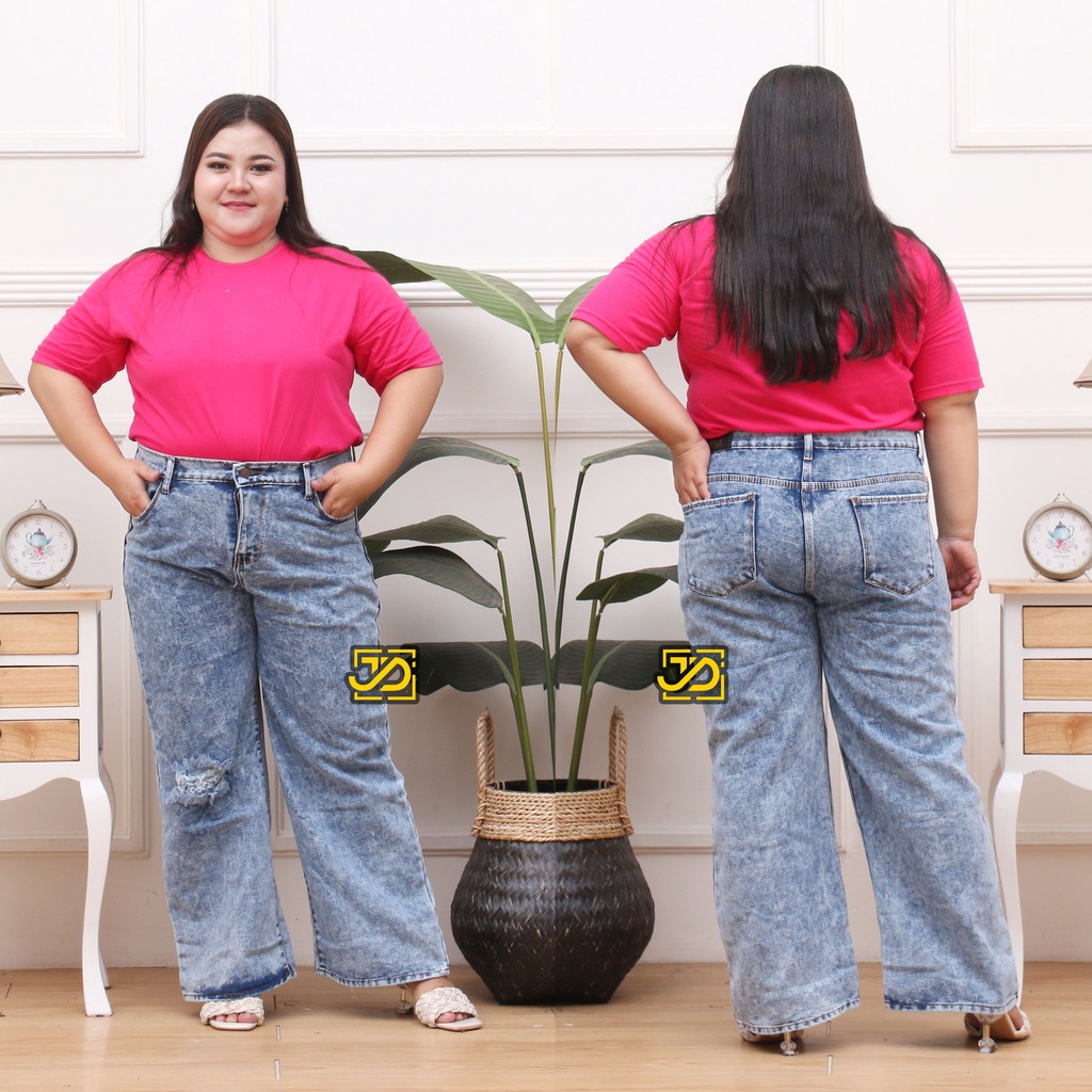 Jumbo Highwaist Kulot Loose Ripped Jeans 27-42