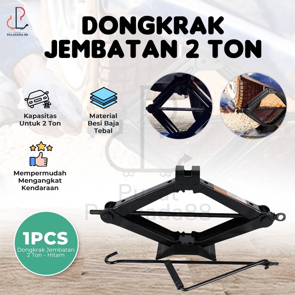 Dongkrak Jembatan Mobil Manual 2 ton Car Scissors Jack Dua Ton MURAH