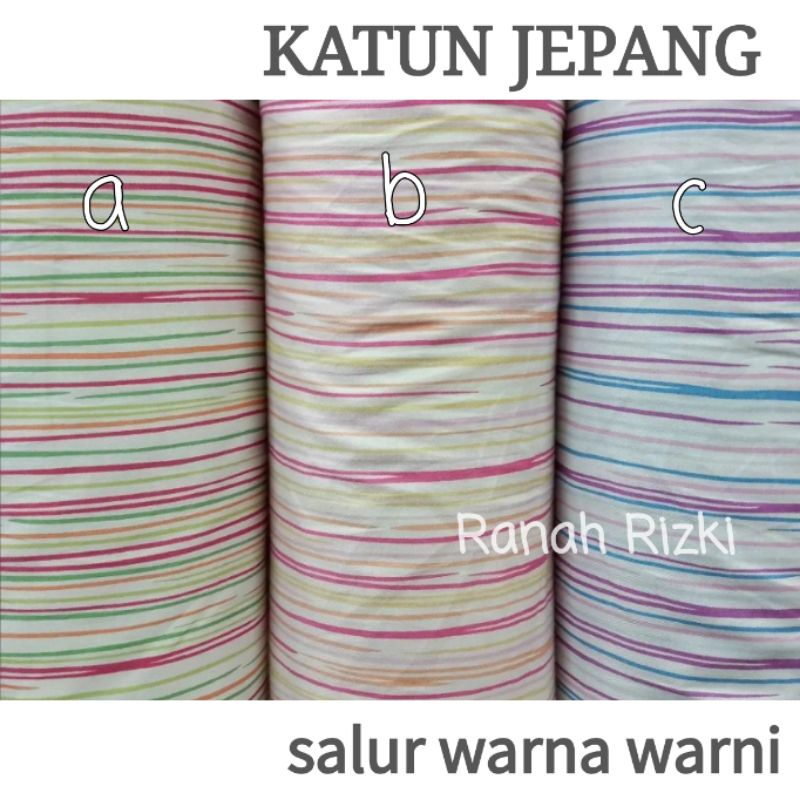 kain katun jepang motif garis warna warni km005 e / salur stripe japan design
