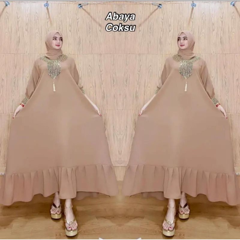 Abaya Ming griming Renda Crinkel Cringkel muat Jumbo