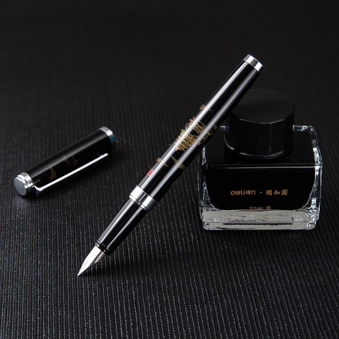 

Deli Summer Palace Fountain Pen Set Pulpen Fountain Hitam S168