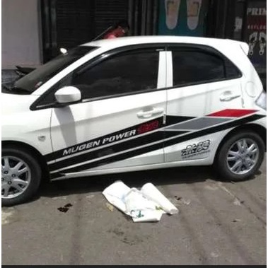 hidayah shop Cutting Stiker Mobil Brio Stiker Striping Mugen Power Stiker Mobil Honda Brio Jazz Ayla