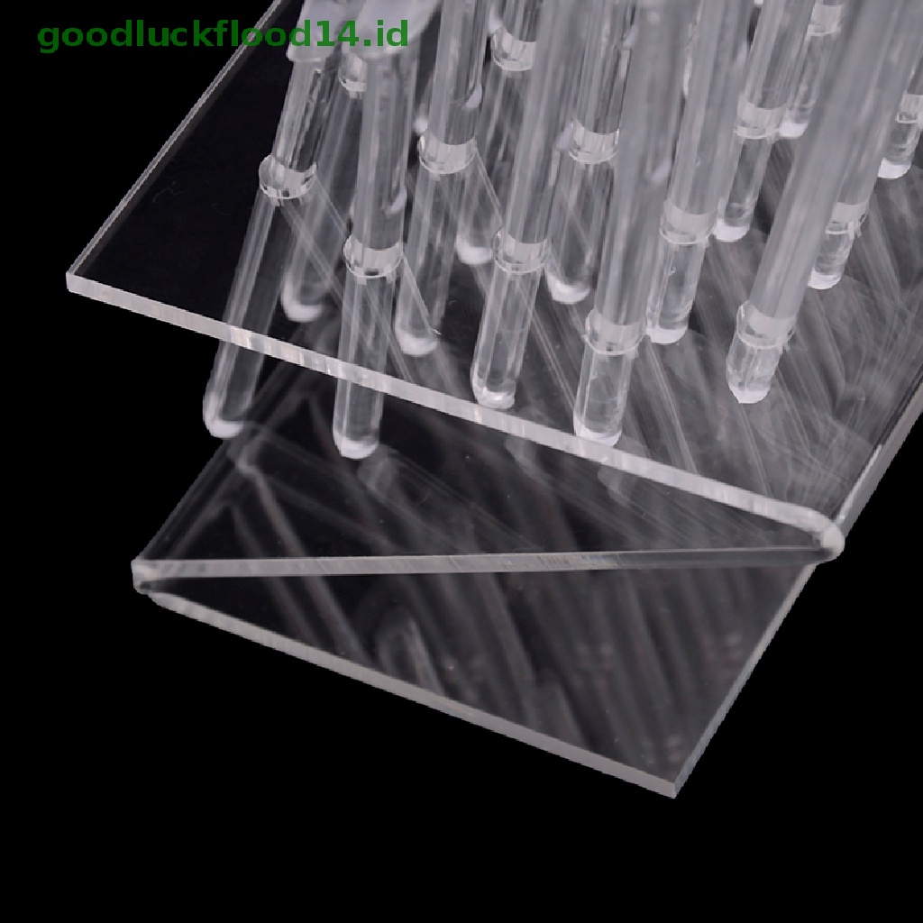 [GOOGFOUR] 32pcs Tips Stik Nail Art Clear Tips Display Stand Alat Pelatihan Kutek [TOP]