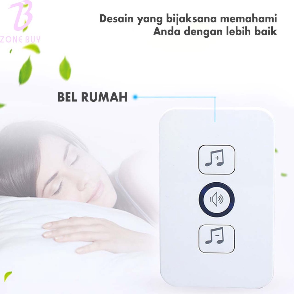 Bel Bell Pintu Rumah Kantor Wireless Tanpa Kabel Nirkabel Waterproof Smart Murah